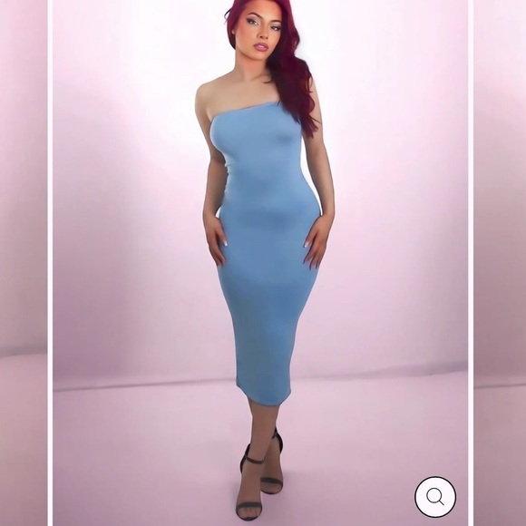 Dresses & Skirts - Sparkle Bandeau Blue Strapless Dress